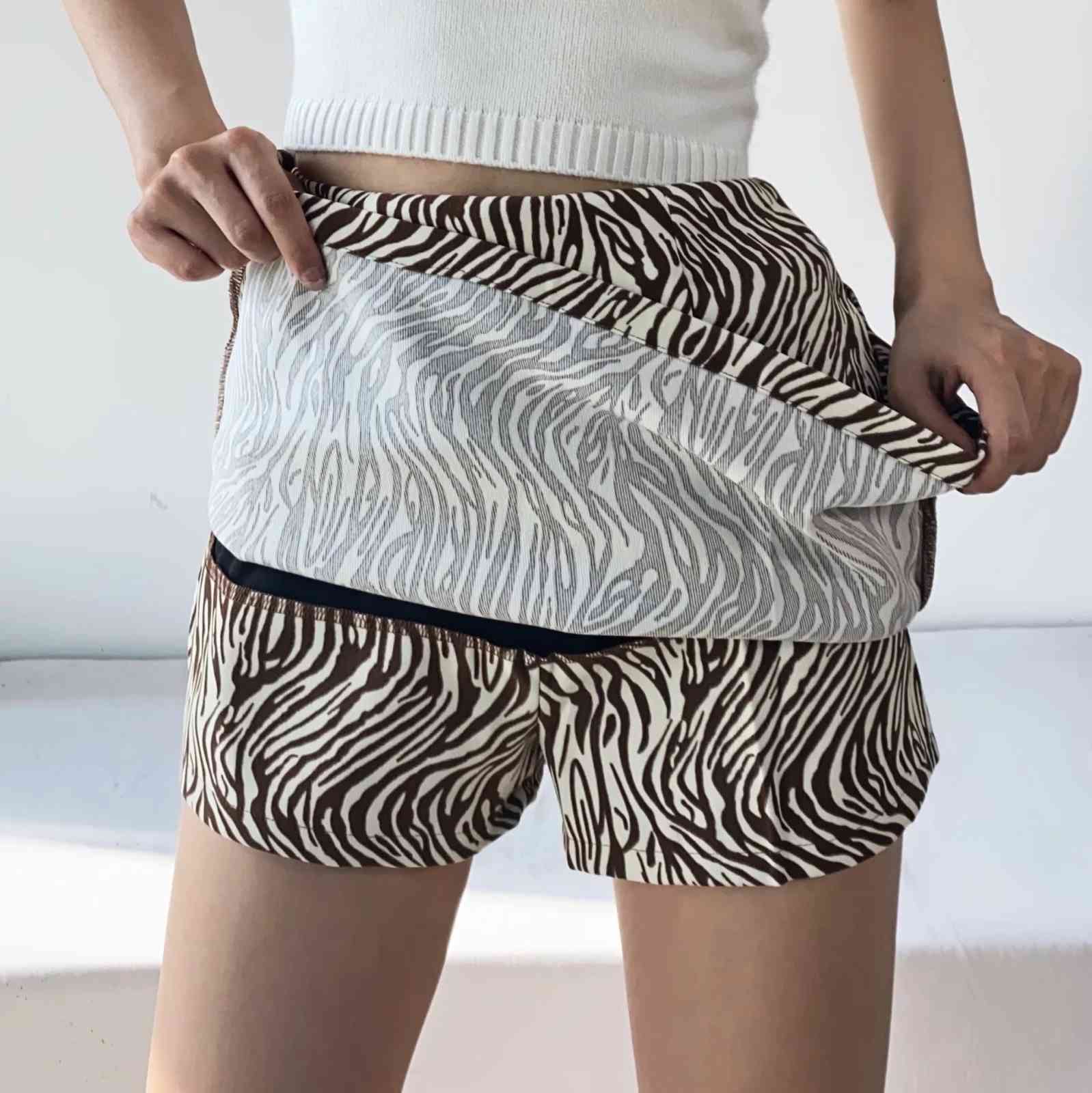 Nomikuma Korean Zebra Striped Women Skirt Causal High Waist Fashion Skirt Spring Summer New Bottoms Mujer Faldas 6E014 210427