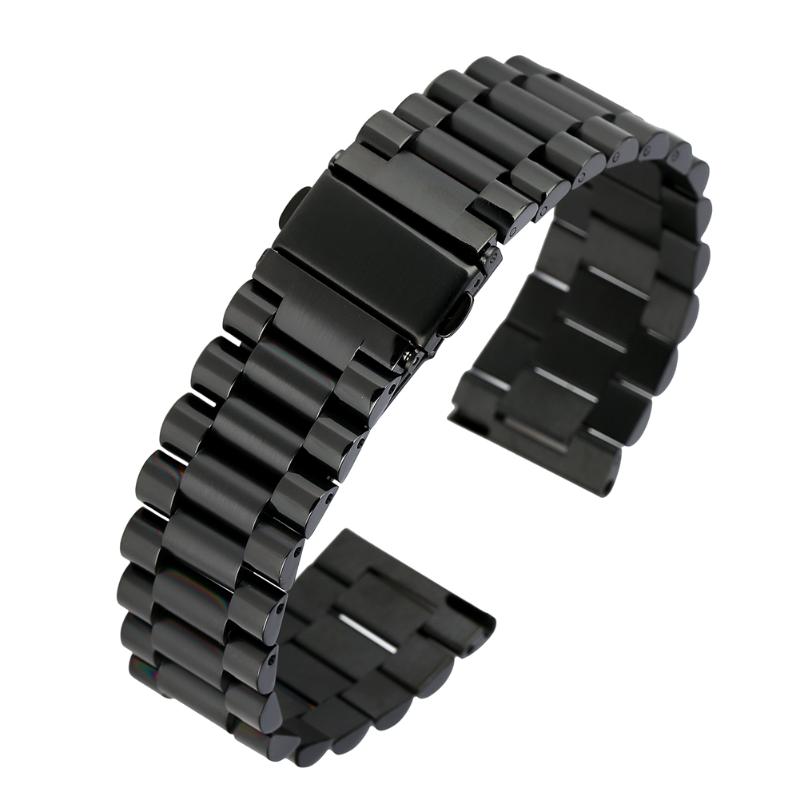 Watch Bands Superior Black Stainless Steel Band Circle Strap Firm Folding Clasp With Safety Unisex Wristwatch Bracelet 20MM 22 MM
Watch Bands Superior Black Stainless Steel Band Circle Strap Firm Folding Clasp With Safety Unisex Wristwatch Bracelet 20MM 22 MM