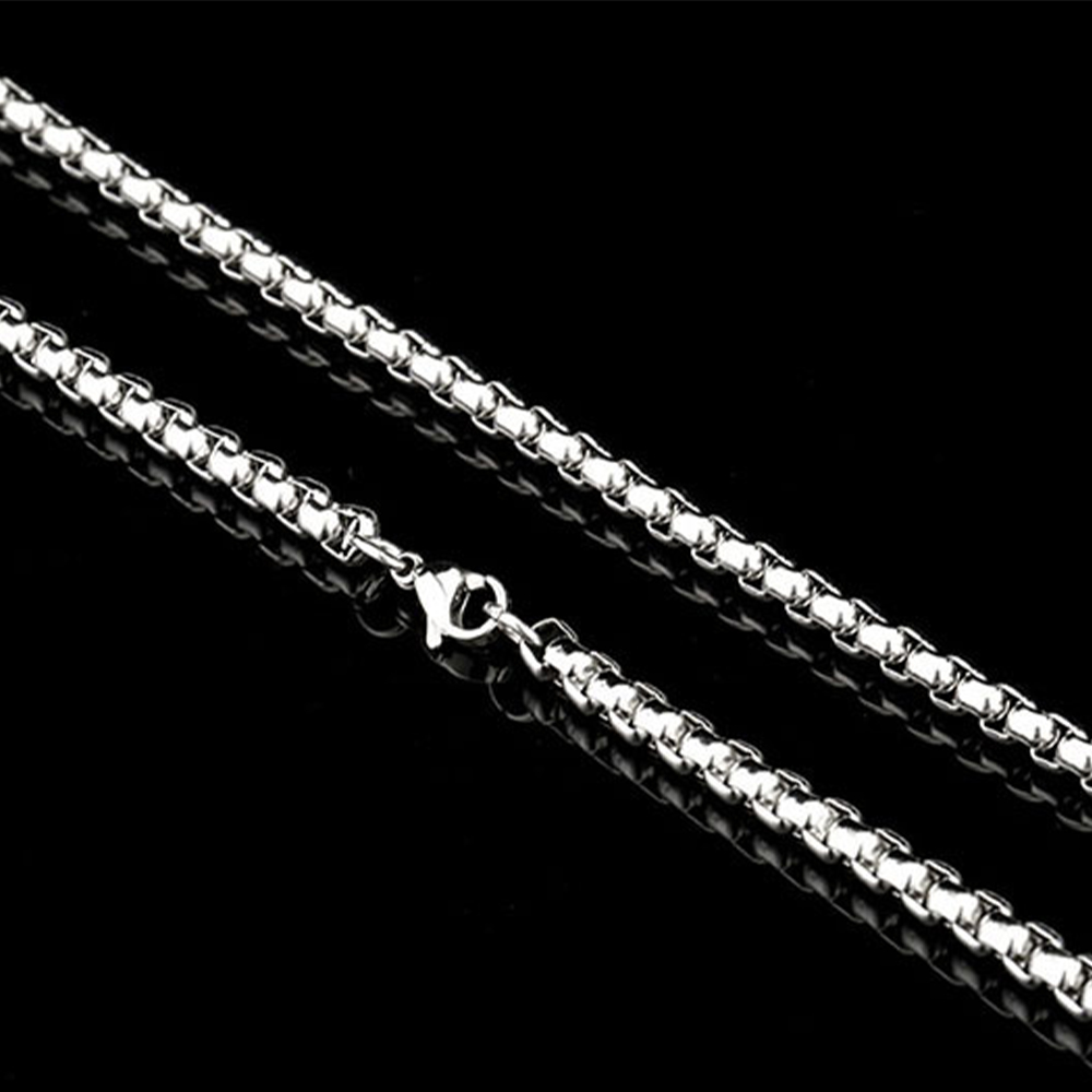 2.5mm-5.5mm Stainless Steel Necklace Rolo Twist Chain Link for Men Women 45cm-75cm Length with Velvet Bag