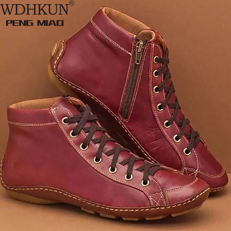 Boots PU Zip Woman Shoes Female Botas Mujer Women Winter Cotton Warm Flat Cross Lace Up Ankle Vintage LadiesWomen Short Boot H8J6, Gray 
Boots PU Zip Woman Shoes Female Botas Mujer Women Winter Cotton Warm Flat Cross Lace Up Ankle Vintage LadiesWomen Short Boot H8J6, Gray