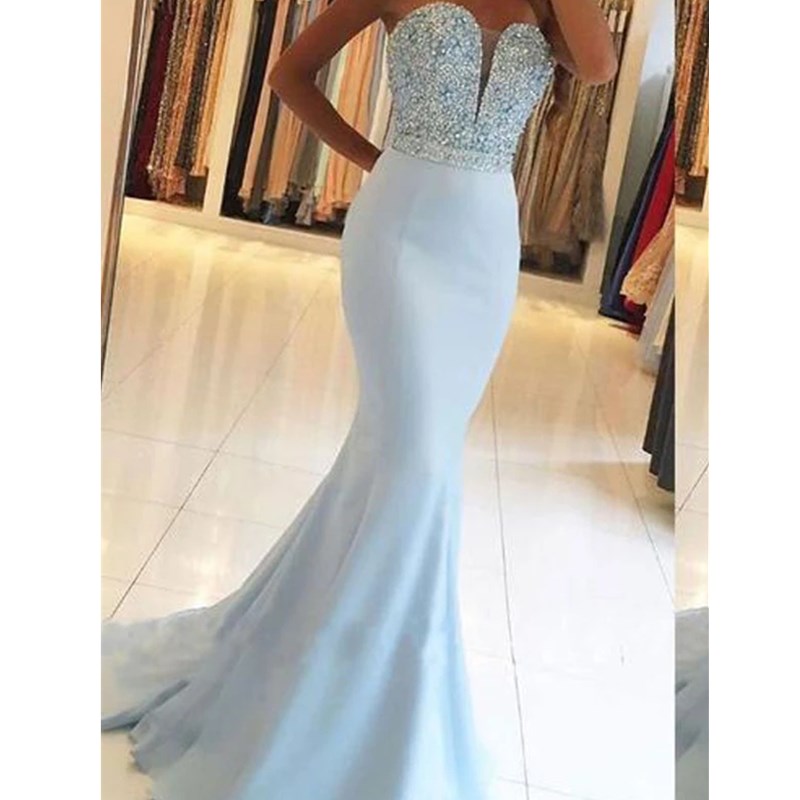 Fashion Wholesale-Stylish New Lady Women's High Waist Long Strapless Sexy Prom Gown Dress