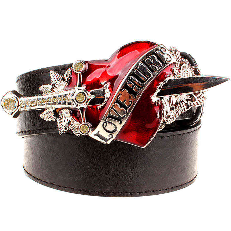Cool Fashion Leather Belt Heart Arrow Love Hurts Design Punk Rock Waistband Women & Man Decorative belts Jeans Hip Hop Girdle AA220312, Black
Cool Fashion Leather Belt Heart Arrow Love Hurts Design Punk Rock Waistband Women & Man Decorative belts Jeans Hip Hop Girdle AA220312, Black