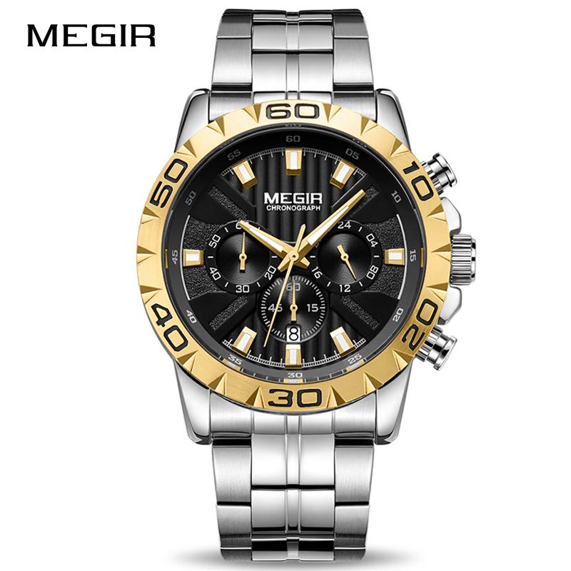 Wristwatches MEGIR Watch Men Chronograph Quartz Business Mens Watches Top Waterproof Gold Male Clock Reloj Hombre Saat 2021, Silver
Wristwatches MEGIR Watch Men Chronograph Quartz Business Mens Watches Top Waterproof Gold Male Clock Reloj Hombre Saat 2021, Silver