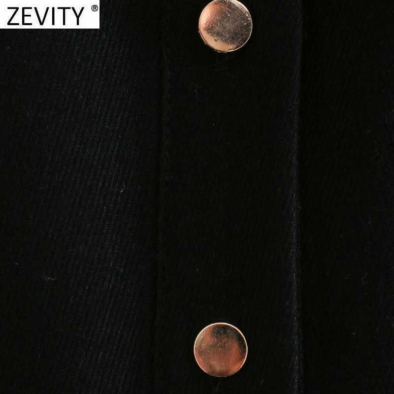 Zevity Women Vintage Single Breasted Long Sleeve Mini Shirt Dress Chic Lady Turn Down Collar Black Vestido Casual Dresses DS4779 210603