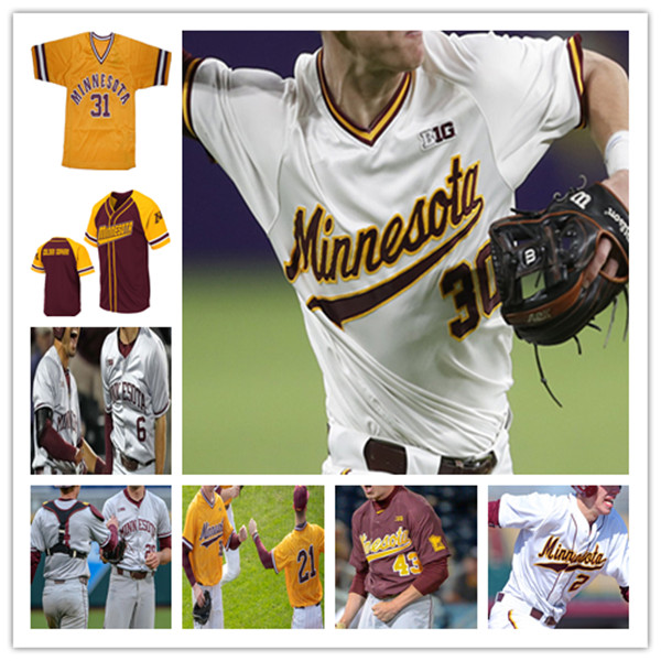 Custom College Minnesota Golden Gophers Jersey Baseball Max Meyer Brett Bateman Ronald Sweeny Zack Raabe Elliott Noah Berghammer Boston Merila Cody Kelly