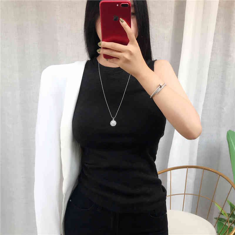 Korean Vests Women Top O-neck Solid Tank Blusas Mujer De Moda Summer Fashion Female Sleeveless Casual Thin Tops 9267 50 210506