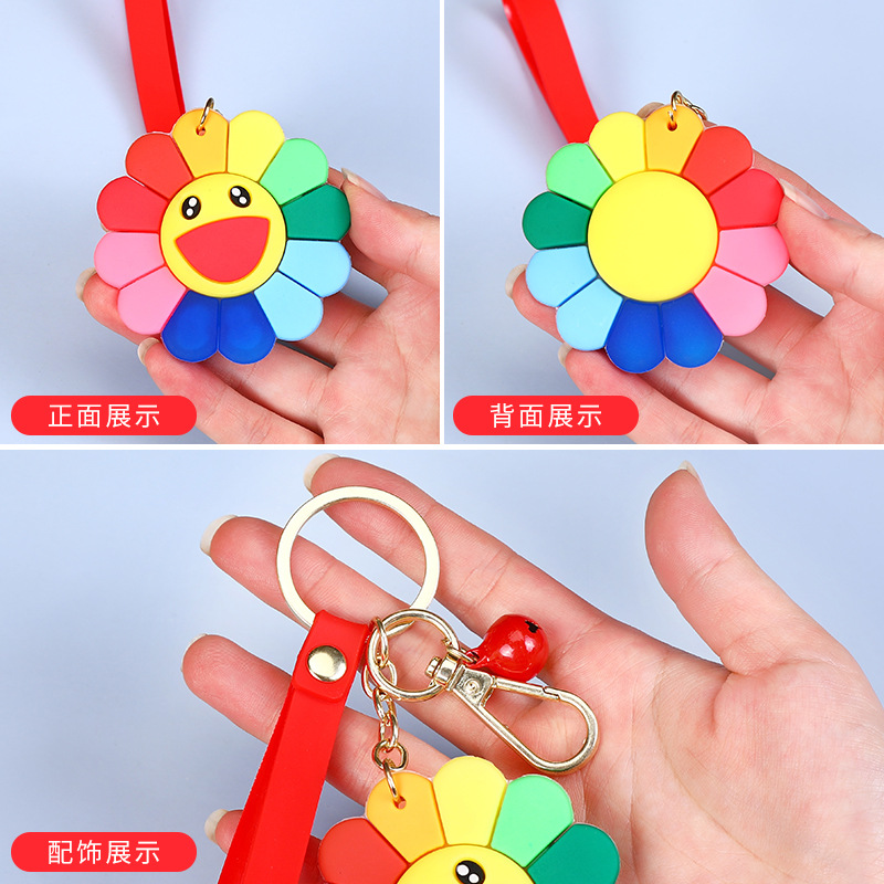 Creative Cute and Practical Colorful Sunflower Key Chain Lovers Key Chain Bag Pendant Gift