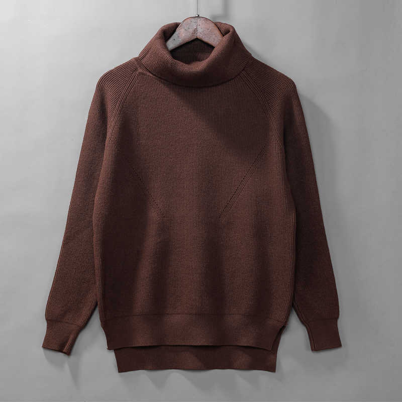 casual oversize thick Autumn Winter turtleneck Sweater Pullover Women Long Sleeve chic Basic female loose Knitted Sweaters 211011Z