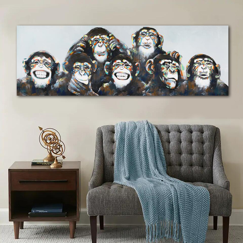 Funny Monkey Cow Graffiti Art Canvas Painting Gorilla Canvas Prints Animal Pictures Wall Art For Living Room Modern Home Decor