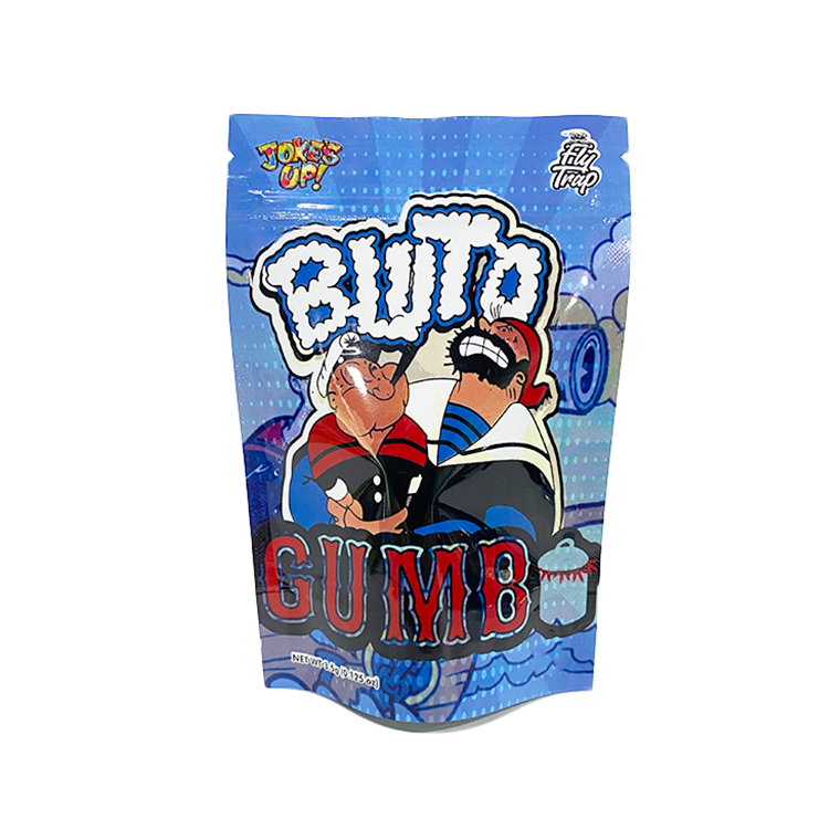 Jokes up bluto gumbo empty Mylar bags Laminated 4*6inch 3.5g stand ziplocks JokesUp series smell proof edible plastic packaging bag
Jokes up bluto gumbo empty Mylar bags Laminated 4*6inch 3.5g stand ziplocks JokesUp series smell proof edible plastic packaging bag