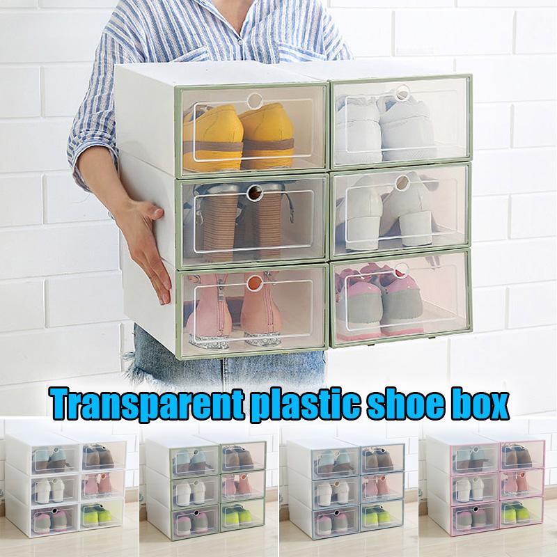 Pcs Transparent Shoe Box Flip Design Plastic Storage Case Organizer Dustproof For Home J99Store Clothing & Wardrobe