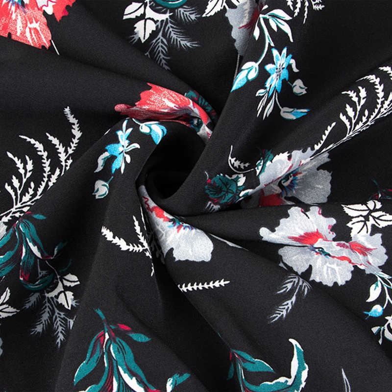 Autumn Winter Fashion Floral Dress Women Casual Full Sleeve High Waist Loose Print Dress 210806