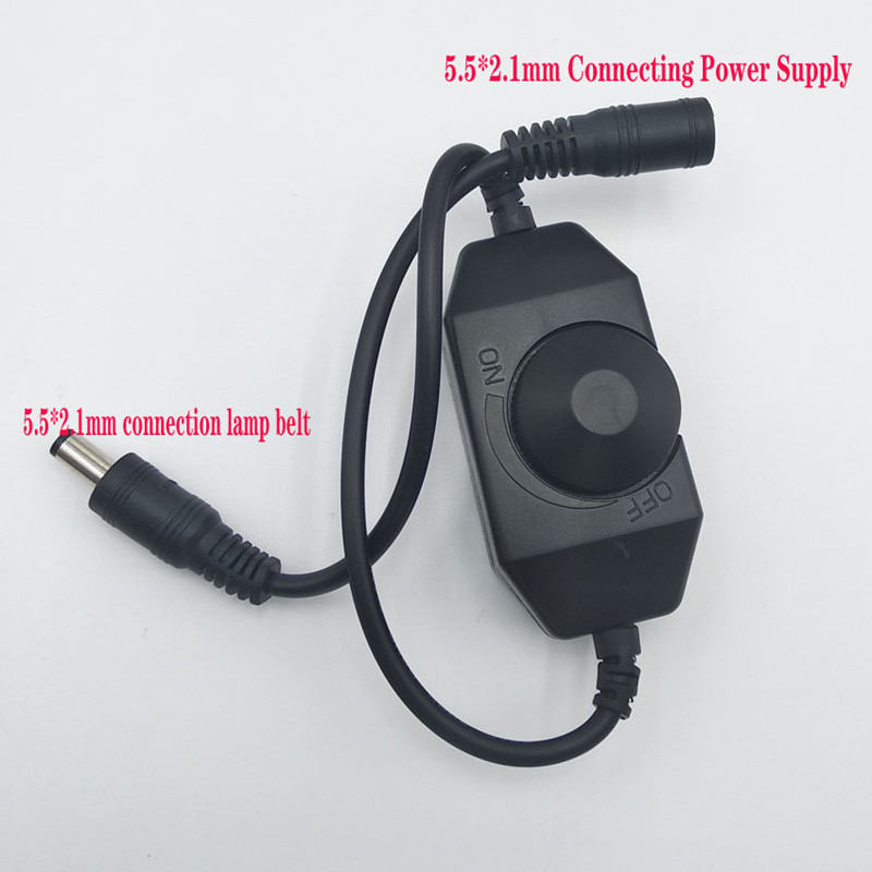 LED Dimmer Switch Brightness Adjust Controller for 3528 5050 5730 5630 Single Color Strip Light DC 12V 24V Black/White