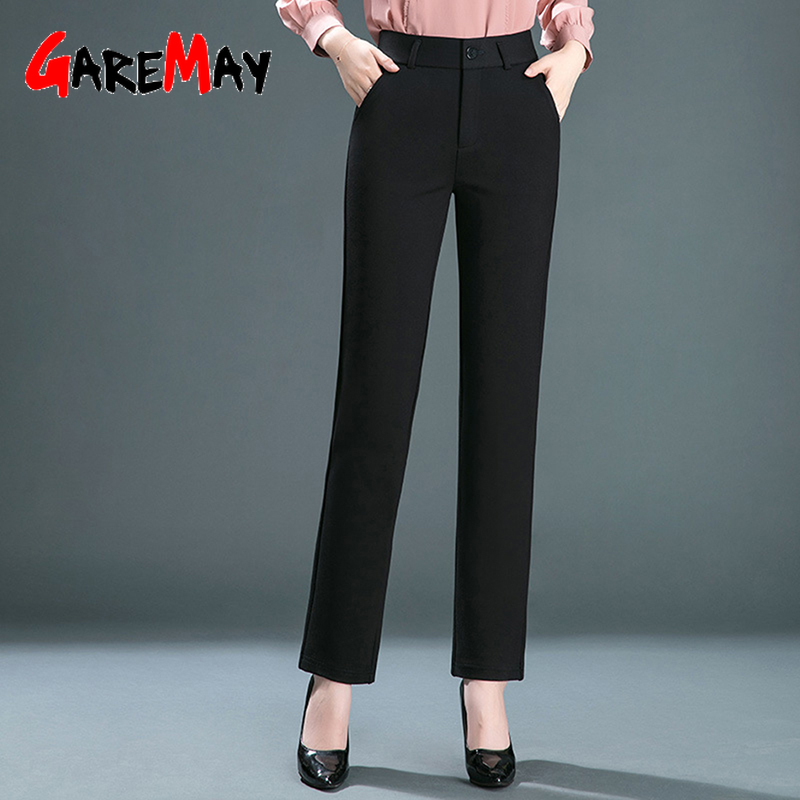 Winter Clothes Women Cotton High Waist Pants Two Twinstyle Pantalones Mujer Cintura Alta Black 210428