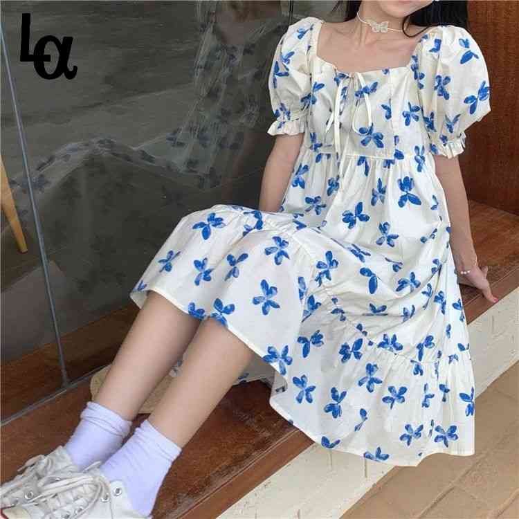 Women Summer Casual Floral Print Backless Dress Puff Sleeve Square Collar Korean Style A-line Fairy Boho Vestidos 210519, Black
Women Summer Casual Floral Print Backless Dress Puff Sleeve Square Collar Korean Style A-line Fairy Boho Vestidos 210519, Black