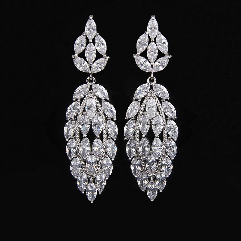 Dangle & Chandelier Noble Shiny Long Leaf Shape Cubic Zirconia Earrings Bride Wedding Drop Earings Jewelry Gifts Pendientes Mujer
Dangle & Chandelier Noble Shiny Long Leaf Shape Cubic Zirconia Earrings Bride Wedding Drop Earings Jewelry Gifts Pendientes Mujer