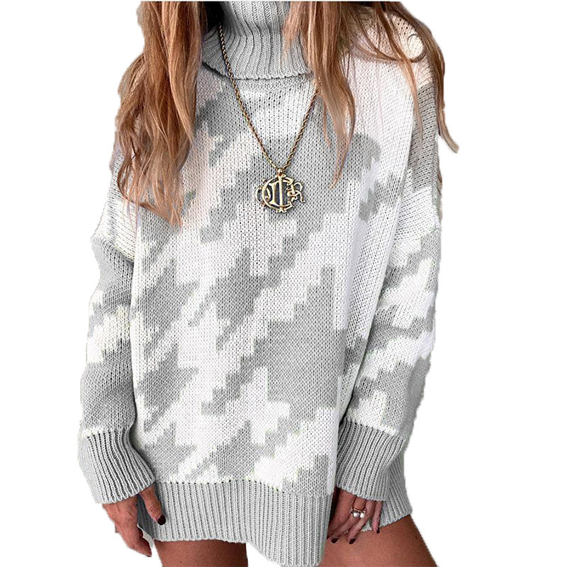 Turtleneck Sweater for Women Warm Knit Houndstooth Fashionable 5 Colors New Fall Winter Collection, White;black
Turtleneck Sweater for Women Warm Knit Houndstooth Fashionable 5 Colors New Fall Winter Collection, White;black