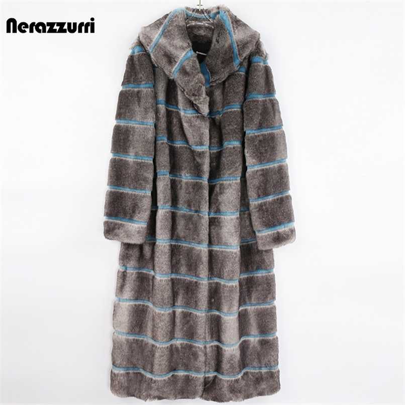 Nerazzurri Long Striped Warm Colorful Fluffy Faux Fur Coat Women Runway Elegant Luxury Designer Winter Fashion Outerwear 211110, Red and gray
Nerazzurri Long Striped Warm Colorful Fluffy Faux Fur Coat Women Runway Elegant Luxury Designer Winter Fashion Outerwear 211110, Red and gray