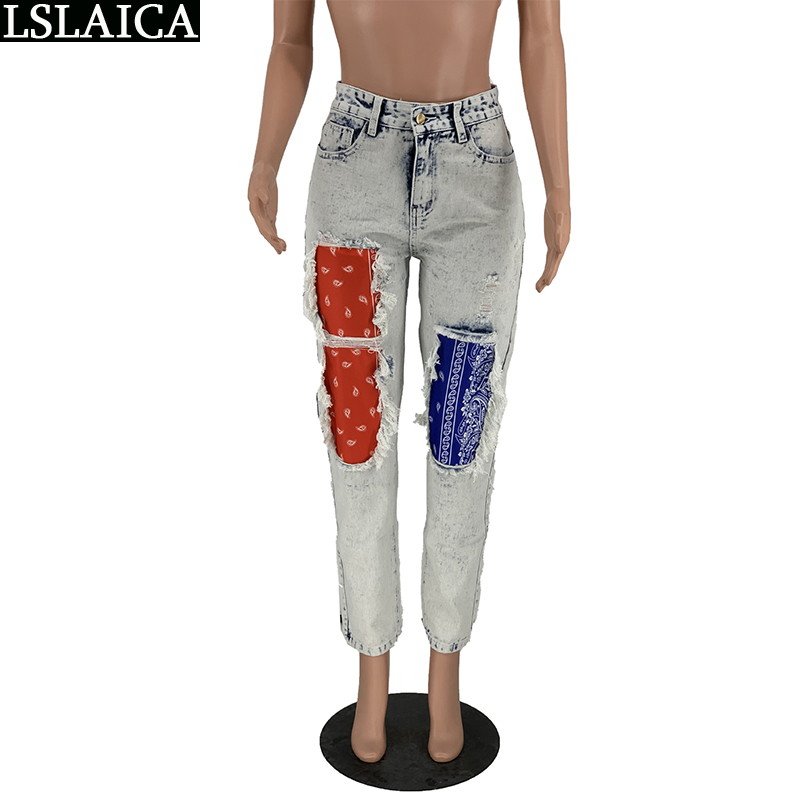 Denim Woman Pants Mid Waist Fall Fashion Patchwork Straight Long Trousers Plus Size Streetwear Women Jeans Sweat 210515