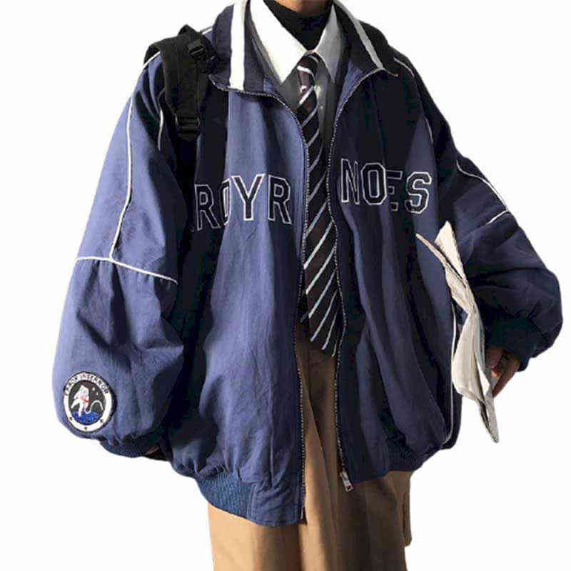 spring letter jacket all-match preppy style baseball uniform women men's loose thin casual lovers cool wear coat 211110