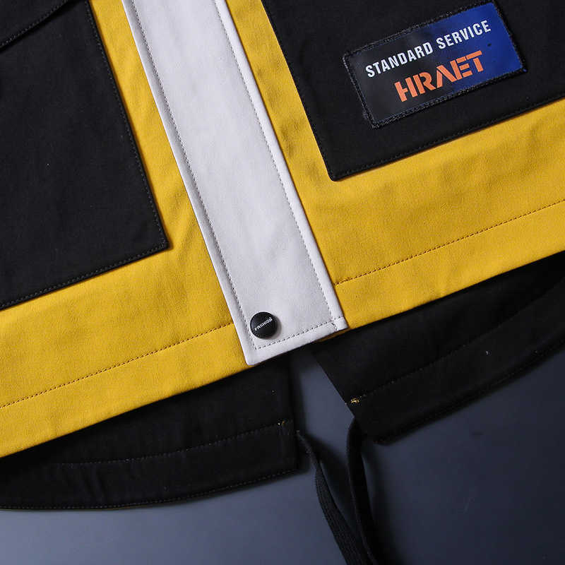 Cool Jackets Men Patchwork Streetwear Male's Casual Windbreaker Coat Male Hip Hop Big Size 3XL 210818