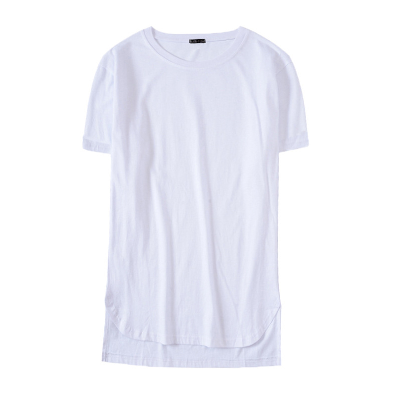 Men's T Shirt Fashion Extended Street Style T-Shirt Men's clothing Curved Hem Long line Tops Tees Hip Hop Urban Blank Basic t Shirts