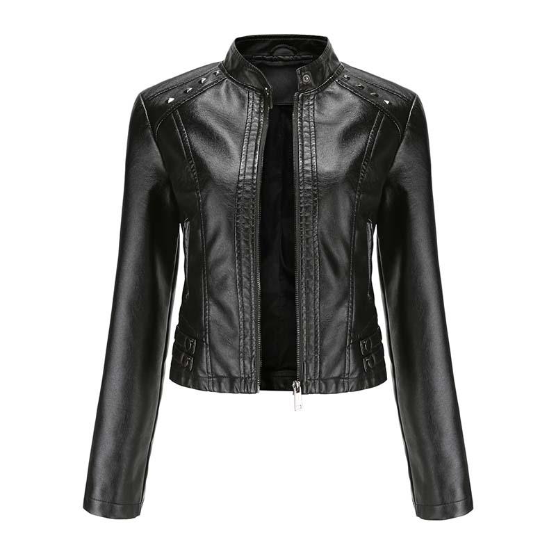 Women's Leather & Faux Fashion Clothing Autumn Winter Jacket Women Tops Long Sleeve Rivet Zipper Short Jackets Lady Moto Casual Outerwear, Black
Women's Leather & Faux Fashion Clothing Autumn Winter Jacket Women Tops Long Sleeve Rivet Zipper Short Jackets Lady Moto Casual Outerwear, Black