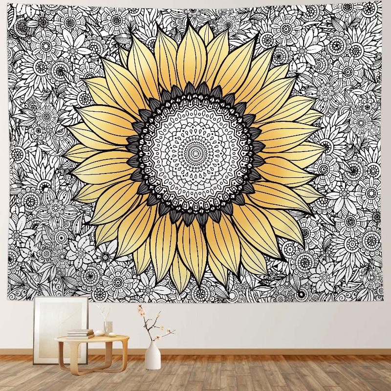 

Tapestries Sunflower Tapestry, 59"x 79" Floral Flower Plant Tapestry Wall Hanging For Bedroom Living Room Dorm Decor