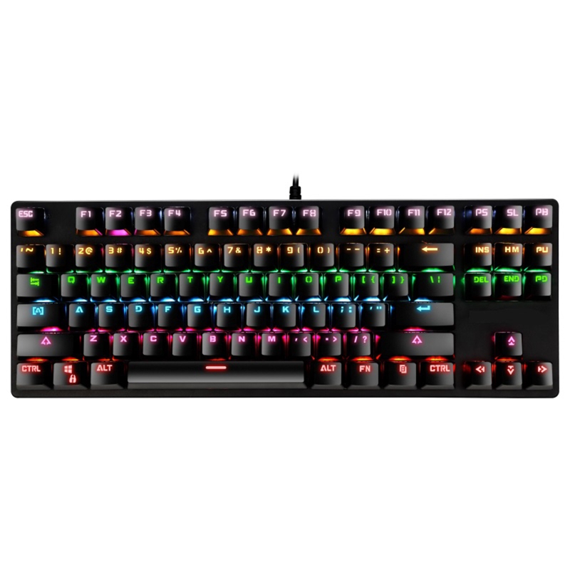 Mechanical Keyboard 87 Keys Switch Wired Gaming Keyboards with RGB Backlight for Tablet Desktop Russian Sticker PC Computer Game