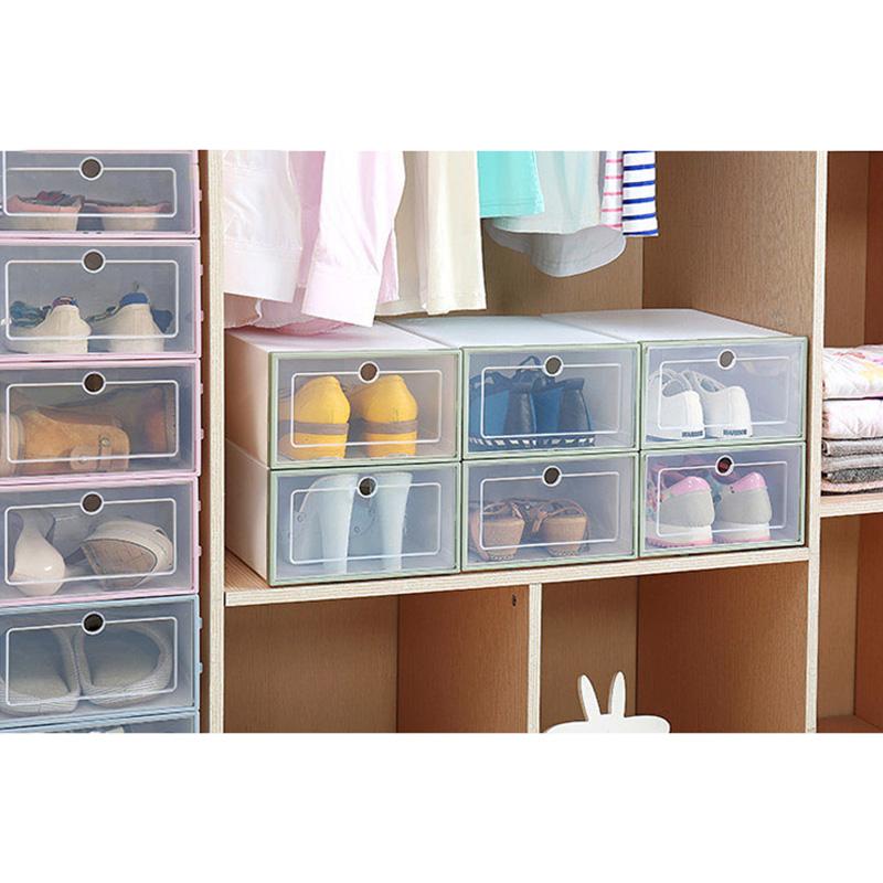 Pcs Transparent Shoe Box Flip Design Plastic Storage Case Organizer Dustproof For Home J99Store Clothing & Wardrobe