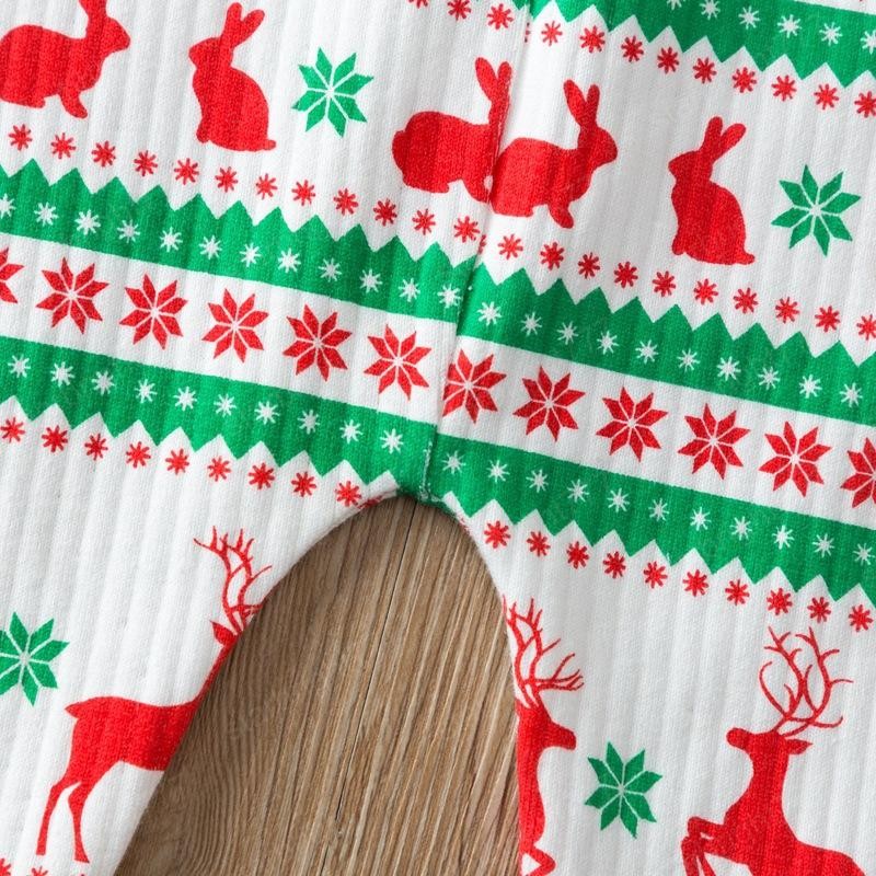 Christmas Baby Clothing Set Rib Rompers+Pants+Hat Fall Kids Boutique Clothes 0-2T Infant Toddlers Xmas Outfits Good Quality