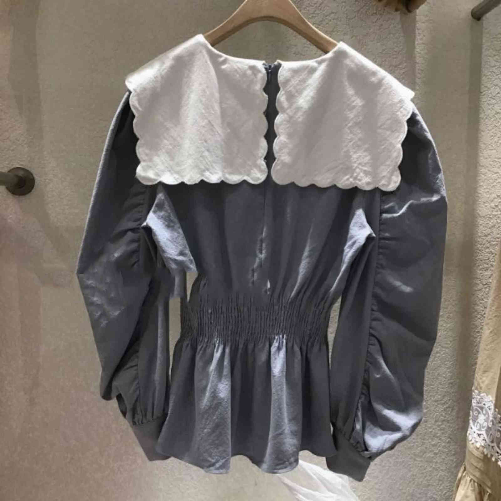 Nomikuma Sweet Floral Embroidery Turn-down Collar Women Blouse Autumn New Long Sleeve Causal Doll Shirt Korean Blusas 6C671 210427