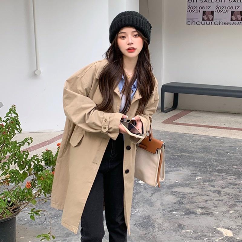 Women's Trench Coats Khaki Casual Coat Spring And Autumn 2021 Small Mid-length Fashion, Tan;black
Women's Trench Coats Khaki Casual Coat Spring And Autumn 2021 Small Mid-length Fashion, Tan;black