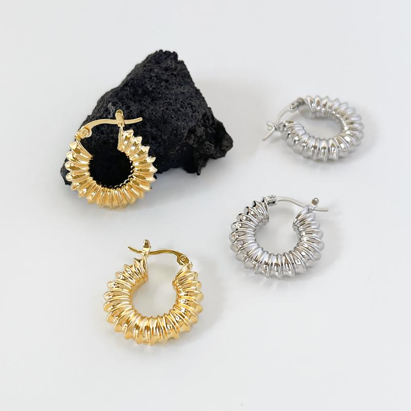 hoop & huggie peri'sbox minimalist gold color waved tube earrings for women geometric chunky thick textured earring, Golden;silver
hoop & huggie peri'sbox minimalist gold color waved tube earrings for women geometric chunky thick textured earring, Golden;silver