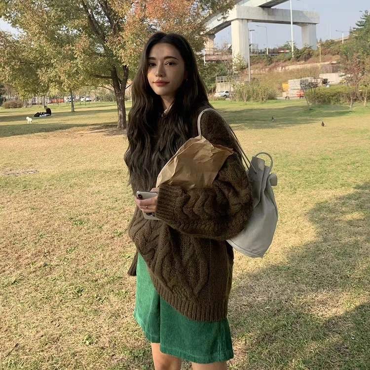 Flectit Bermuda Shorts Women High Waist Wide Leg Oversized Corduroy Student Girl Casual Outfits 220307