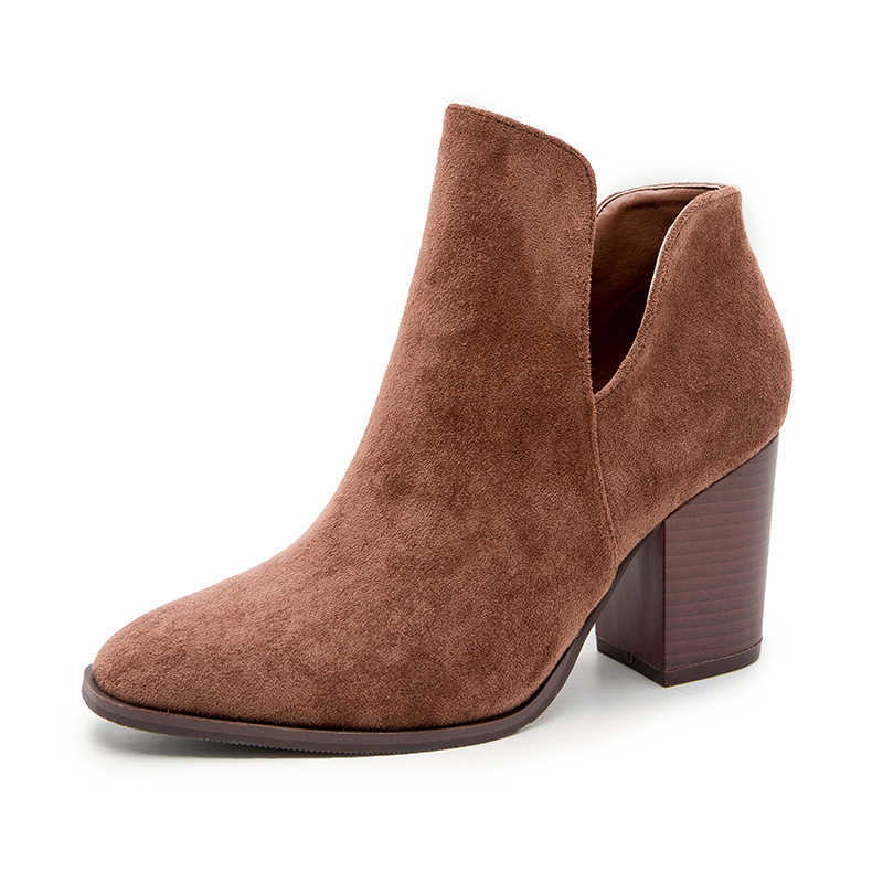 Women's Ankle Boots V Shaped Pointed Toe Women Booties 2021 New Ladies Flock Solid Color Thick Heels Footwear Autumn Plus Size Y0914, Turmeric
Women's Ankle Boots V Shaped Pointed Toe Women Booties 2021 New Ladies Flock Solid Color Thick Heels Footwear Autumn Plus Size Y0914, Turmeric