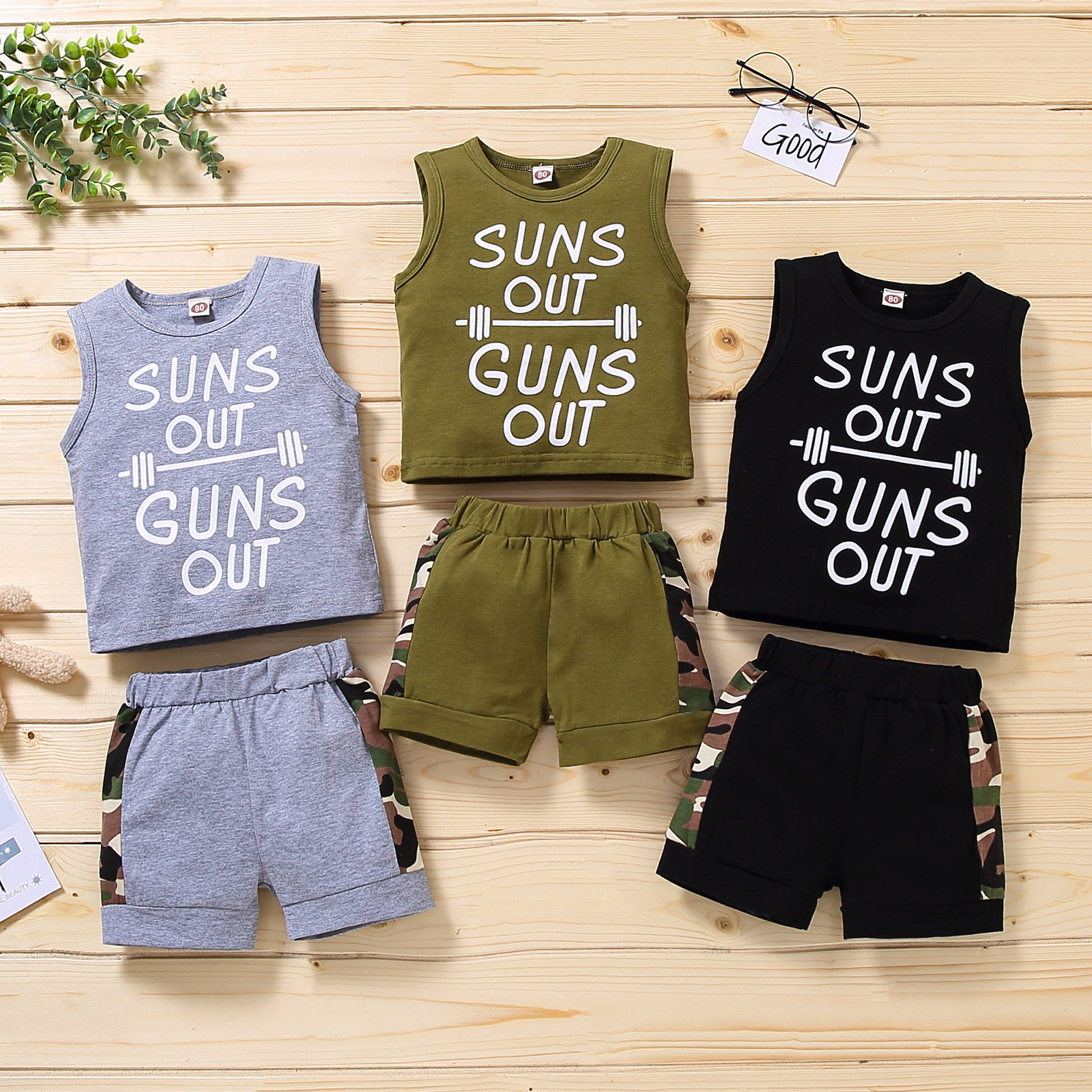 2021 new summer baby boys clothes set top vest letters SUNS OUT GUNS OUT camo cotton shorts elastic waist toddler kids summer outfit set, White
2021 new summer baby boys clothes set top vest letters SUNS OUT GUNS OUT camo cotton shorts elastic waist toddler kids summer outfit set, White