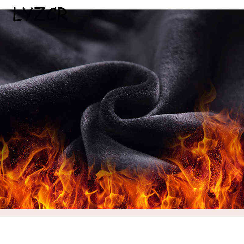 LYZCR Wide Leg Winter Warm Fleece Pants Women Plus Size Thick Women's Velvet Straight Loose Ladies Autumn 211115