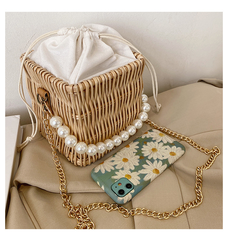 Fashion Woven Evening Bags Women's Korean-Style Chain Lipstick Pack Simple Pearl Hand Straw Bag, 01
Fashion Woven Evening Bags Women's Korean-Style Chain Lipstick Pack Simple Pearl Hand Straw Bag, 01