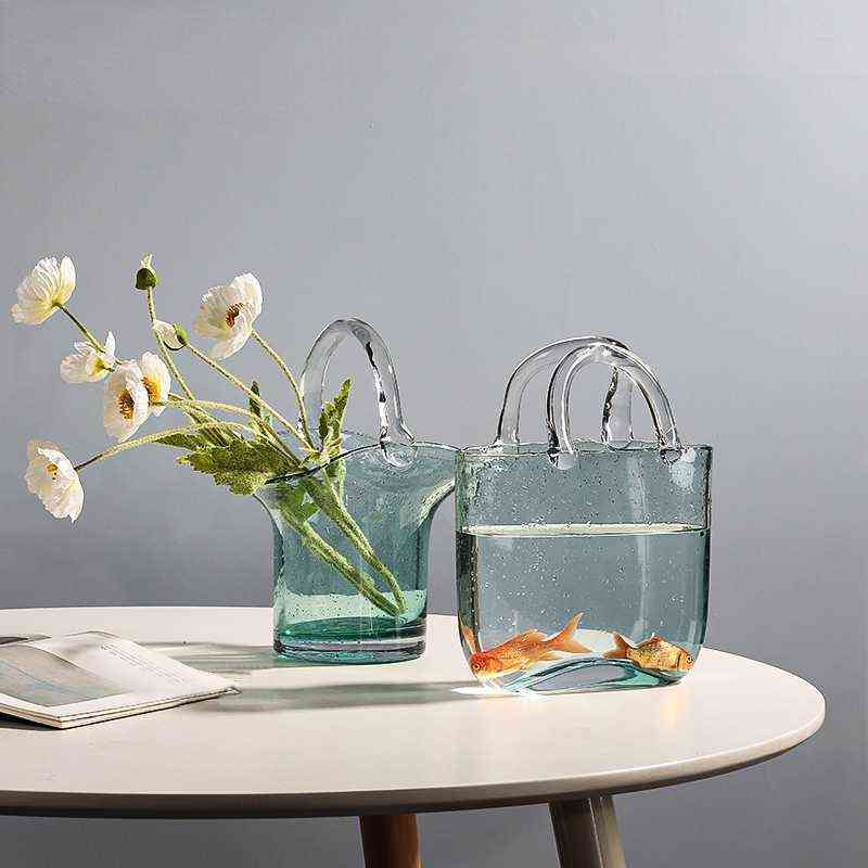 Nordic Glass Vase Decoration Transparent Bubble Shopping Basket Bag Vase Living Room Dining Table Hydroponic Terrarium H1228
Nordic Glass Vase Decoration Transparent Bubble Shopping Basket Bag Vase Living Room Dining Table Hydroponic Terrarium H1228