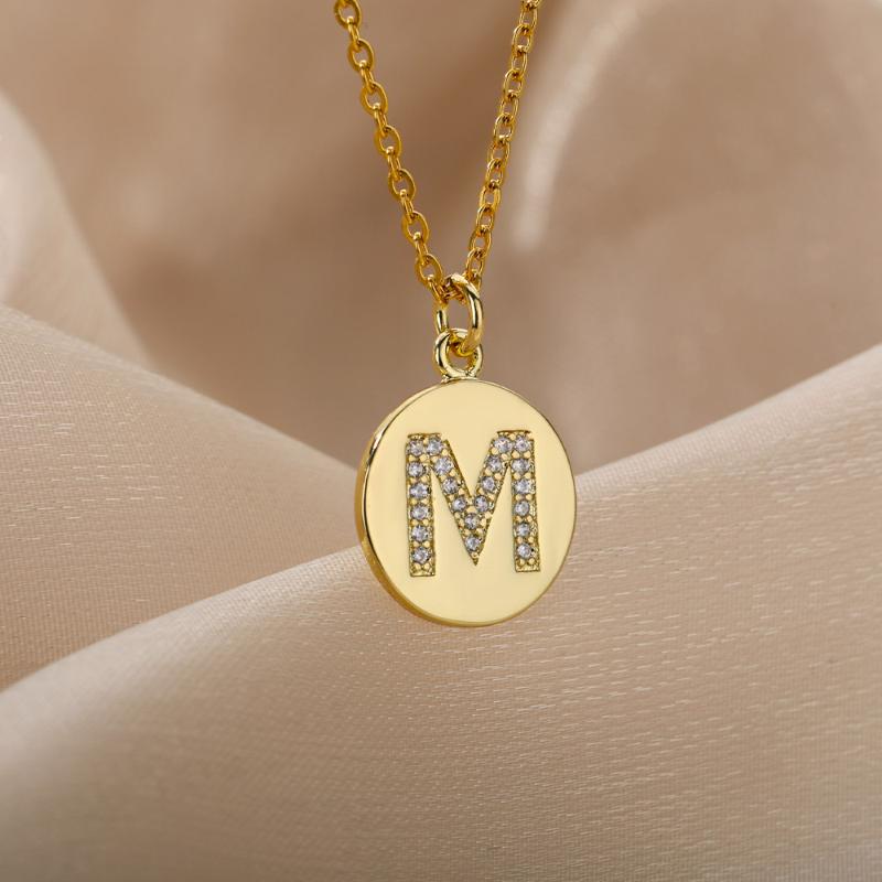 Chokers Round Initial Letter Necklace For Women Stainless Steel Gold Chain Zircon Alphabet Pendant Necklaces 2021 Trend Couple Jewerly
Chokers Round Initial Letter Necklace For Women Stainless Steel Gold Chain Zircon Alphabet Pendant Necklaces 2021 Trend Couple Jewerly