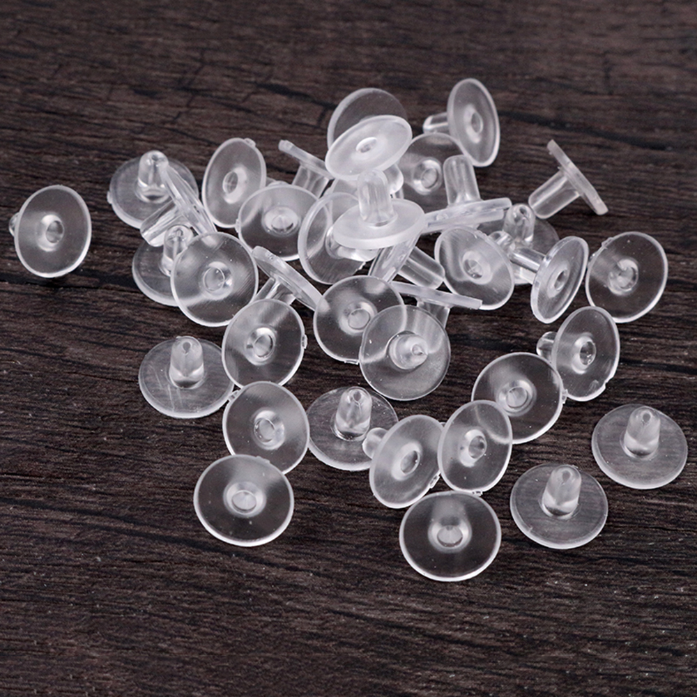500pcs/lot Silicone Earring Backs Clear Rubber Earrings Back Earring Safety Back Stopper Clutch Ear Locking with Pad Wholesale Price