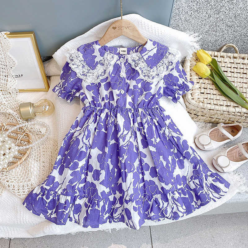 3-7 Years High Quality Summer Girl Dress Floral Cotton Solid Draped Ruched Kid Children Clothing Princess Dresses 210615, Blue
3-7 Years High Quality Summer Girl Dress Floral Cotton Solid Draped Ruched Kid Children Clothing Princess Dresses 210615, Blue