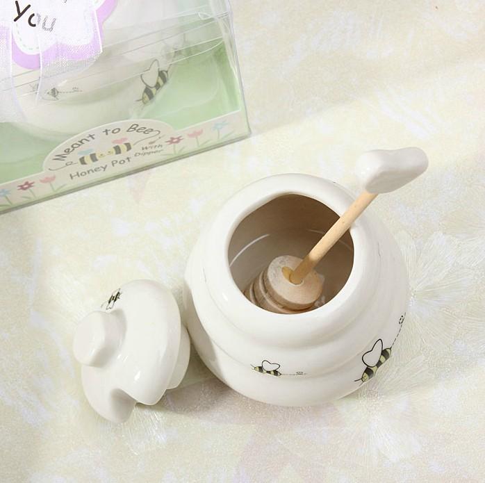 2021 100 pcs Ceramic Meant to Bee Honey Jar Honey Pot Wedding favors / Baby shower favors