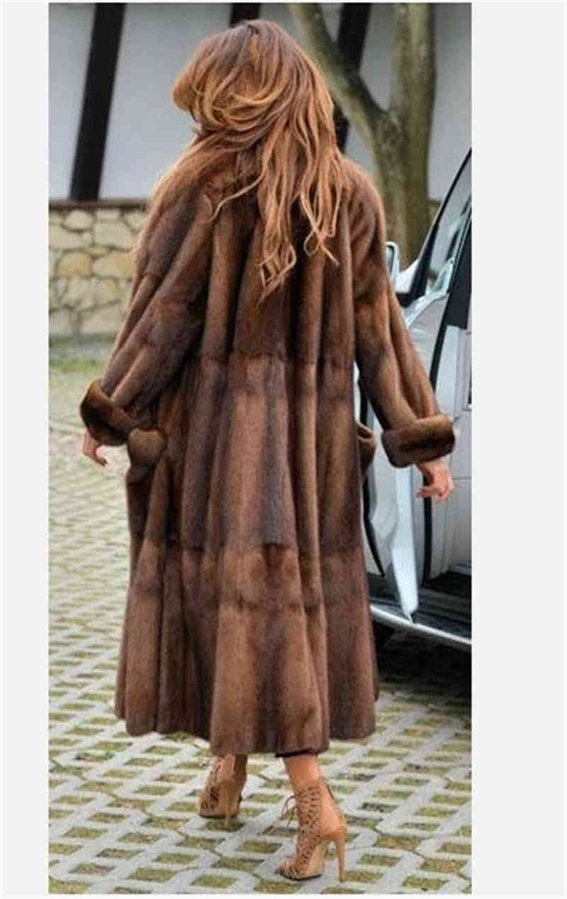 Fur Coat Autumn Winter Fashion Fur Windbreaker Women's Winter Warm Long Fur Coat 211213