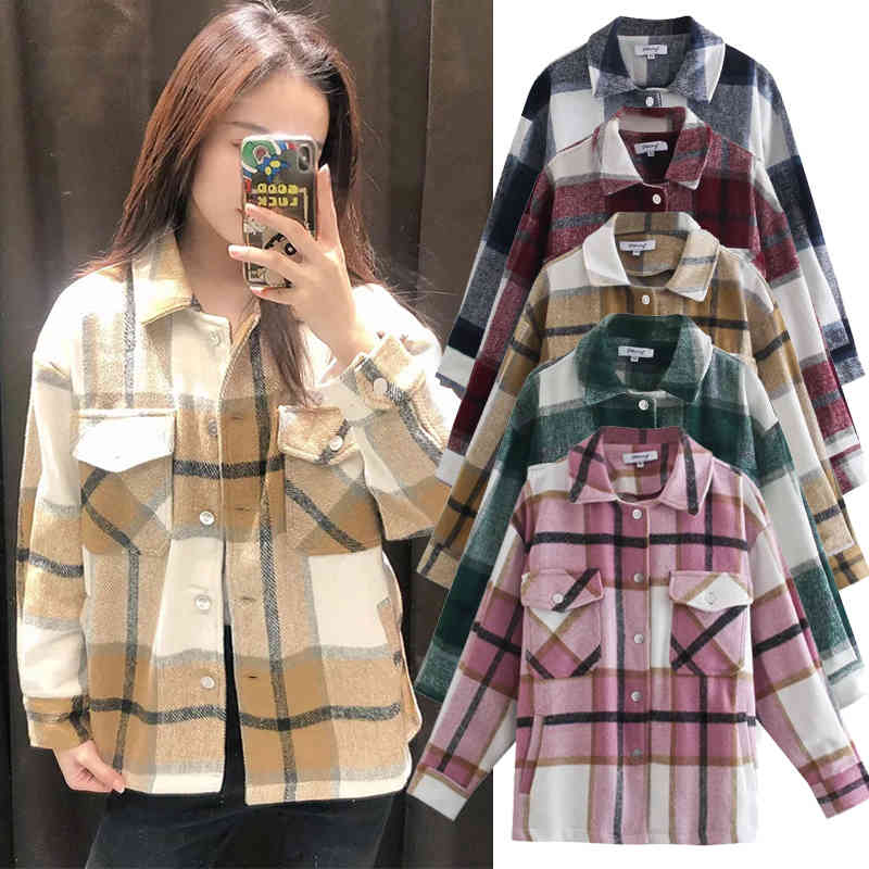 Women's Down & Parkas Women autumn wool Turn Collar Woolen shirt Plaid Print Elegant OWomen Autumn Long Coat Casaco Feminino E6JV, Black
Women's Down & Parkas Women autumn wool Turn Collar Woolen shirt Plaid Print Elegant OWomen Autumn Long Coat Casaco Feminino E6JV, Black