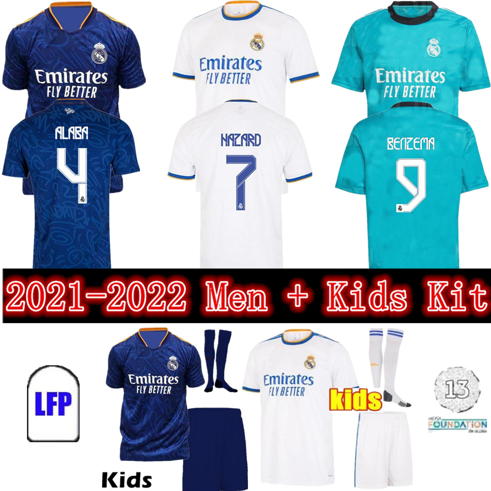 2021 2022 REAL MADRID soccer jerseys 21 22 ALABA HAZARD Jersey BENZEMA ASENSIO MODRIC MARCELO football shirts men kids kit uniforms, Colour 4
2021 2022 REAL MADRID soccer jerseys 21 22 ALABA HAZARD Jersey BENZEMA ASENSIO MODRIC MARCELO football shirts men kids kit uniforms, Colour 4