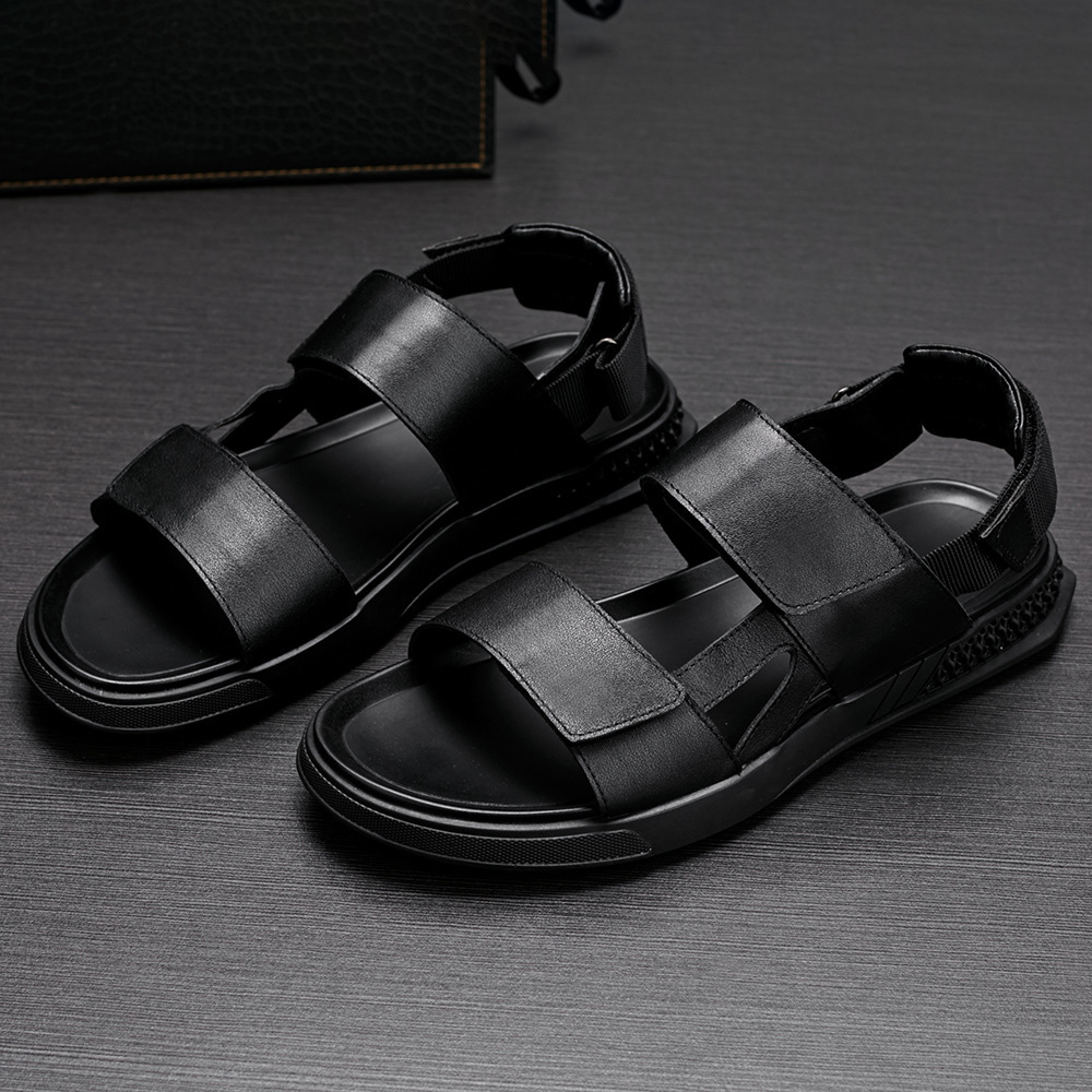 Slippers Sandals men's leather thick soled summer wear casual sandals soft breathable beach shoes 1W5W, 1# shoe box
Slippers Sandals men's leather thick soled summer wear casual sandals soft breathable beach shoes 1W5W, 1# shoe box