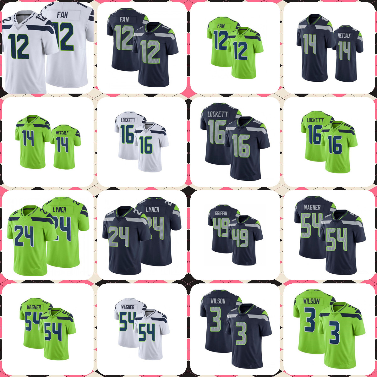 Stitched Football Jerseys 3 Russell Wilsonn 12 Fan 14 DK Metcalf 16 Tyler Lockett 24 Marshawn Lynch 54 Bobby Wagner 49 Shaquem Griffin, Grey
Stitched Football Jerseys 3 Russell Wilsonn 12 Fan 14 DK Metcalf 16 Tyler Lockett 24 Marshawn Lynch 54 Bobby Wagner 49 Shaquem Griffin, Grey