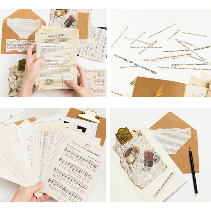 57 Sheets/Pack Scrapbook Decorate Nice Gift Material Book DIY Craft Multi Purpose Folding Handmade Papers Retro Style